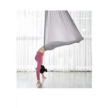 F.Life Aerial Yoga Hammock 5.5 yards Premium Aerial Silk Fabric Yoga Swing for Antigravity Yoga Inversion Include Daisy Chain,Carabiner and Pose Guide