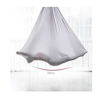 F.Life Aerial Yoga Hammock 5.5 yards Premium Aerial Silk Fabric Yoga Swing for Antigravity Yoga Inversion Include Daisy Chain,Carabiner and Pose Guide