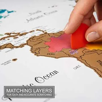 Scratch Off Map of The World | Deluxe Watercolor Wanderlust Edition | XL Size 36"x 24" | Easy to Fra...