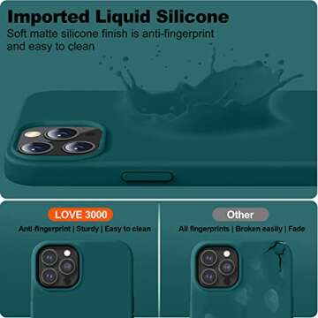 LOVE 3000 Designed for iPhone 13 Pro Max Case, Silicone-Shockproof-Protective Phone Case for iPhone 13 Pro Max 6.7 inch, Teal