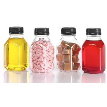 8 oz Clear PET Juice Bottles Tamper-Evident Cap 12 Pack