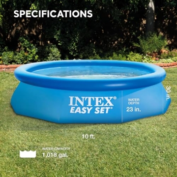 Intex 10-Foot Easy Set Inflatable Pool for Families and Kids