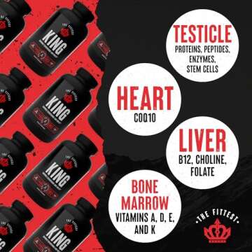 The Fittest King - Testosterone Booster Supplement - Supports Hormone Health, Stamina, & Strength - ...