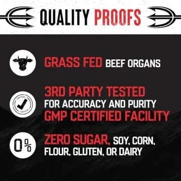 The Fittest King - Testosterone Booster Supplement - Supports Hormone Health, Stamina, & Strength - Includes Grass fed Bovine Liver, Bone Marrow, Heart & Testicle - 180 Capsules