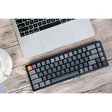 Keychron K6 Hot Swappable Wireless Bluetooth 5.1/Wired Mechanical Gaming Keyboard, 65% Compact 68-Key RGB LED Backlit N-Key Rollover, Aluminum Frame for Mac Windows Gateron G Pro Blue Switch