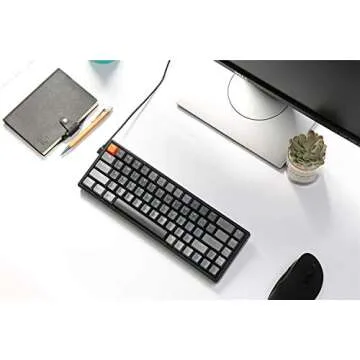 Keychron K6 Hot Swappable Wireless Bluetooth 5.1/Wired Mechanical Gaming Keyboard, 65% Compact 68-Key RGB LED Backlit N-Key Rollover, Aluminum Frame for Mac Windows Gateron G Pro Blue Switch