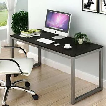 Elegant SHW Artwork Office 55-Inch Computer Desk - Eco-Friendly & Functional