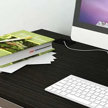 SHW Artwork Office 55-Inch Computer Desk in Espresso