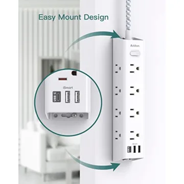 Surge Protector with 12 Outlets & USB Charging
