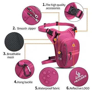 Peicees Leg Bag: Waterproof Nylon, Multi-Functional Collection