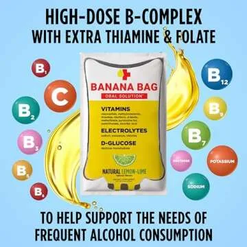 Banana Bag Oral Solution Packets – Natural Lemon Lime 5pk | A Refreshing Blend of Electrolytes, Vitamin C, and B-Complex for Daily Hydration and Energy | Perfect for Any Lifestyle.