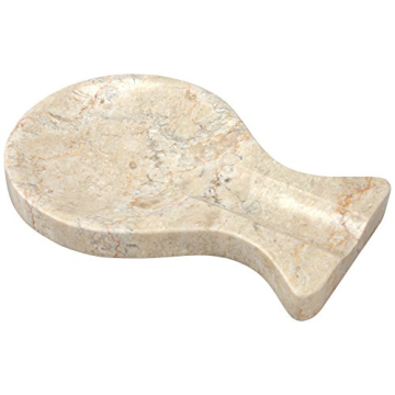 Creative Home Natural Champagne Marble Spoon Rest Ladle Utensil Holder Spatula Holder Kitchen Counte...