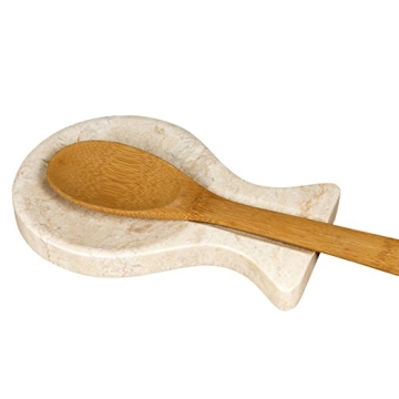 Natural Marble Spoon Rest Kitchen Utensil Holder 8.6"