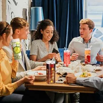 Inbagi Elegant Square Drinking Glasses Set 6 Pieces 17 oz