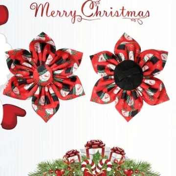 Stylish Christmas Dog Collar with Flower for All Pets