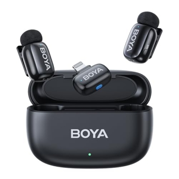 BOYA Mini Wireless Microphone for iPhone with MFi Certified Ligntning Interface,Noise Cancellation, ...