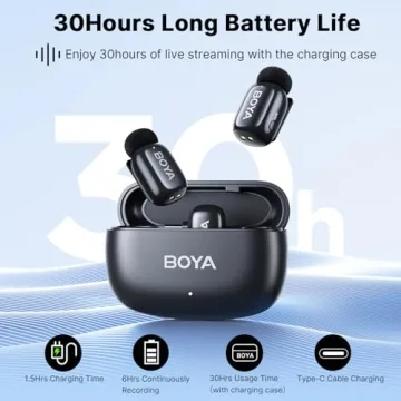 BOYA Mini Wireless Microphone for iPhone with MFi Certified Ligntning Interface,Noise Cancellation, 30H Battery Life with Charging Case,Voice Changer Microphone,iPhone Microphone for Video Recording