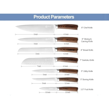 IBEIKE 7-Piece Kitchen Knife Set with Sharp Blades