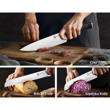 IBEIKE 7-Piece Kitchen Knife Set with Sharp Blades