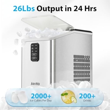 Aeitto Ice Maker 26lbs/24H - Fast & Portable Ice Maker