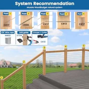 Muzata Hydraulic Crimper for 1/8" Cable Railing Kit