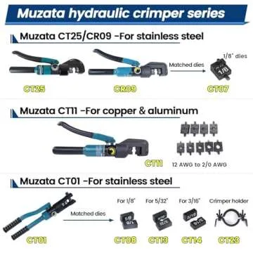 Muzata Hydraulic Crimper for 1/8" Cable Railing Kit