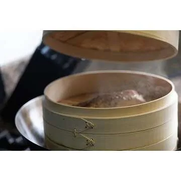 Eco-Friendly Bamboo Steam Basket for Healthy Cooking
