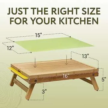 IMPRESA Raised Bamboo Cutting Board with Legs – Ideal for Comfort
