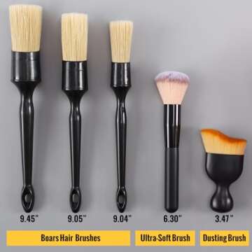 Birbenben 6PCS Car Detailing Brush Set - Ultra Soft & Versatile Automotive Cleaning Tool