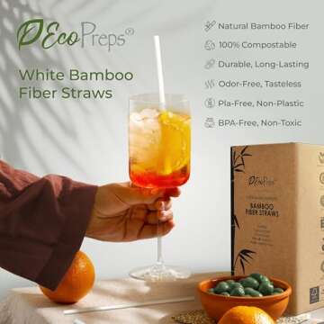 EcoPreps Bamboo Straws | 100% Compostable & Plastic-Free