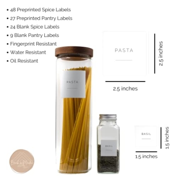 Brave November Kitchen Pantry Labels & Spice Labels Set