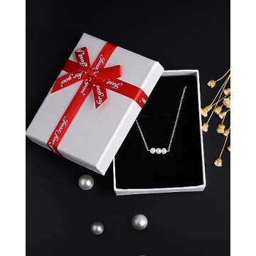 Sterling Silver Pearl Choker Necklace, Handmade with 3 Dainty Real Freshwater Pearl for Women (Silver)