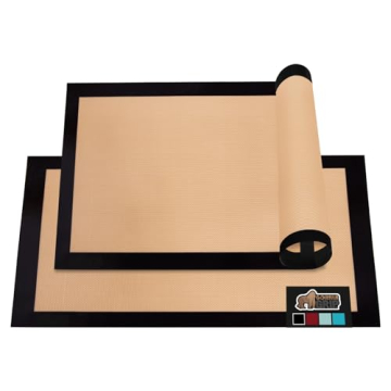 Gorilla Grip Nonstick Silicone Baking Mat 2-Pack for Toaster Ovens and Cookie Sheets
