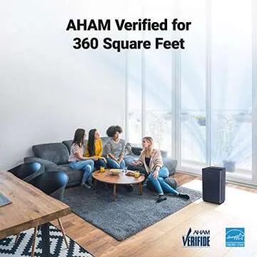 WINIX AM80 Air Purifier for Home Large Room Up to 1740 Ft² in 1 Hr With Air Quality Monitor, True HEPA, Advanced Odor Control Carbon Filter and Auto Mode, Captures Pet Allergies, Smoke, Dust