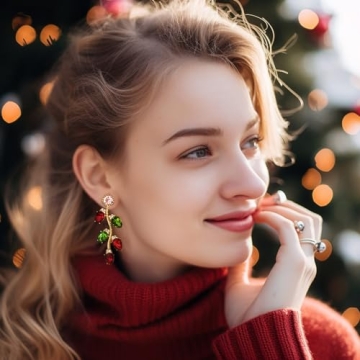 CLASSYZINT Christmas Earrings for Women, Christmas Light Dangle Earrings Christmas Jewelry for Women Christmas Earrings Christmas Gifts