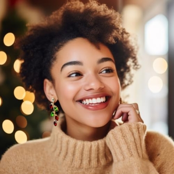 CLASSYZINT Christmas Earrings for Women, Christmas Light Dangle Earrings Christmas Jewelry for Women Christmas Earrings Christmas Gifts