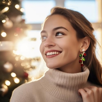 CLASSYZINT Christmas Earrings for Women, Christmas Light Dangle Earrings Christmas Jewelry for Women Christmas Earrings Christmas Gifts