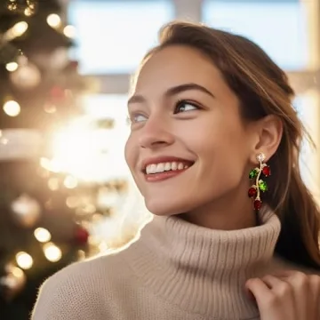 CLASSYZINT Christmas Earrings for Women, Christmas Light Dangle Earrings Christmas Jewelry for Women Christmas Earrings Christmas Gifts