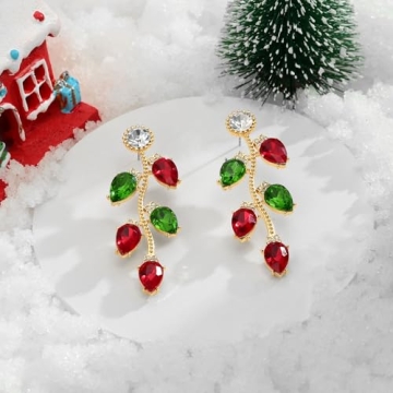 CLASSYZINT Christmas Earrings for Women, Christmas Light Dangle Earrings Christmas Jewelry for Women Christmas Earrings Christmas Gifts