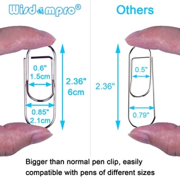 Wisdompro Stainless Steel Pen Clips - 12 Pack for Organization