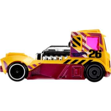 Hot Wheels 10-Pack, Set of 10 Toy Trucks in 1:64 Scale, Mix of Officially Licensed & Unlicensed Pick-Ups, Rescue or Semis (Styles May Vary)