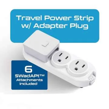 Ceptics Travel Power Strip W/ Adapter Plug Set - Equipped with USB, Type C for iPhone, Chargers, Cell Phones, Laptop - Plugs for Europe, Asia, China, USA, Africa, South America PS-2U