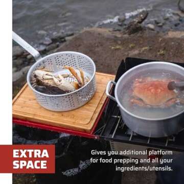 Camp Chef Folding Side Shelf Set for Two-Burner Stoves - Compatible with Camp Chef Camp 14" Stoves - Durable Side Shelf for Prep & Storage