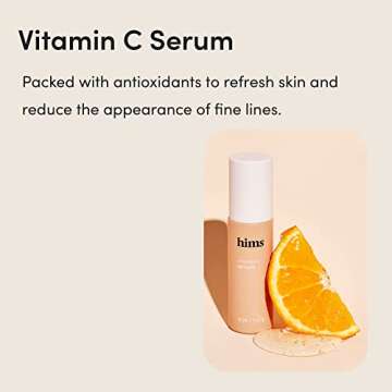 hims Vitamin C Serum for Men - Brighten Skin Tone, Balance Complexion - Highly Concentrated, Lightweight Vitamin C Facial Serum - Vegan, Cruelty-Free, No Parabens - Citrus Scent, (1oz)