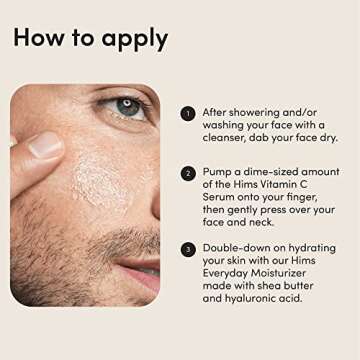 hims Vitamin C Serum for Men - Brighten Skin Tone, Balance Complexion - Highly Concentrated, Lightweight Vitamin C Facial Serum - Vegan, Cruelty-Free, No Parabens - Citrus Scent, (1oz)