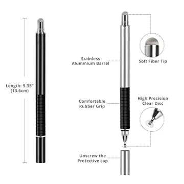 Stylish Capacitive Stylus Pen 4 Pack for All Touch Devices