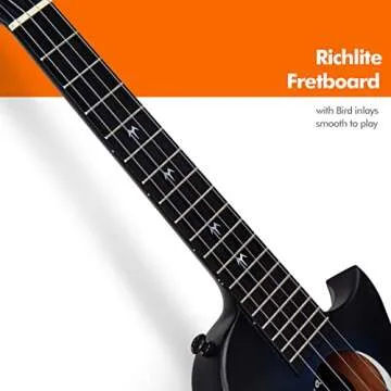 Enya Taimane Moon Signature Tenor Ukulele All Solid Mahogany 26" Blue Ukelele Bundle with Gig Bag and Strap(EUT-Moon BU)