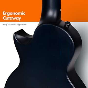 Enya Taimane Moon Signature Tenor Ukulele All Solid Mahogany 26" Blue Ukelele Bundle with Gig Bag and Strap(EUT-Moon BU)