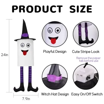 4 Pack Light Up Hanging Ghosts for Charming Halloween Decor