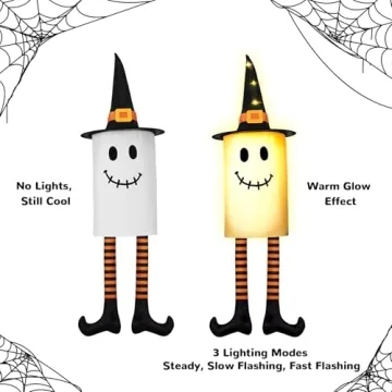 4 Pack Light Up Hanging Halloween Ghosts for Outdoor Use